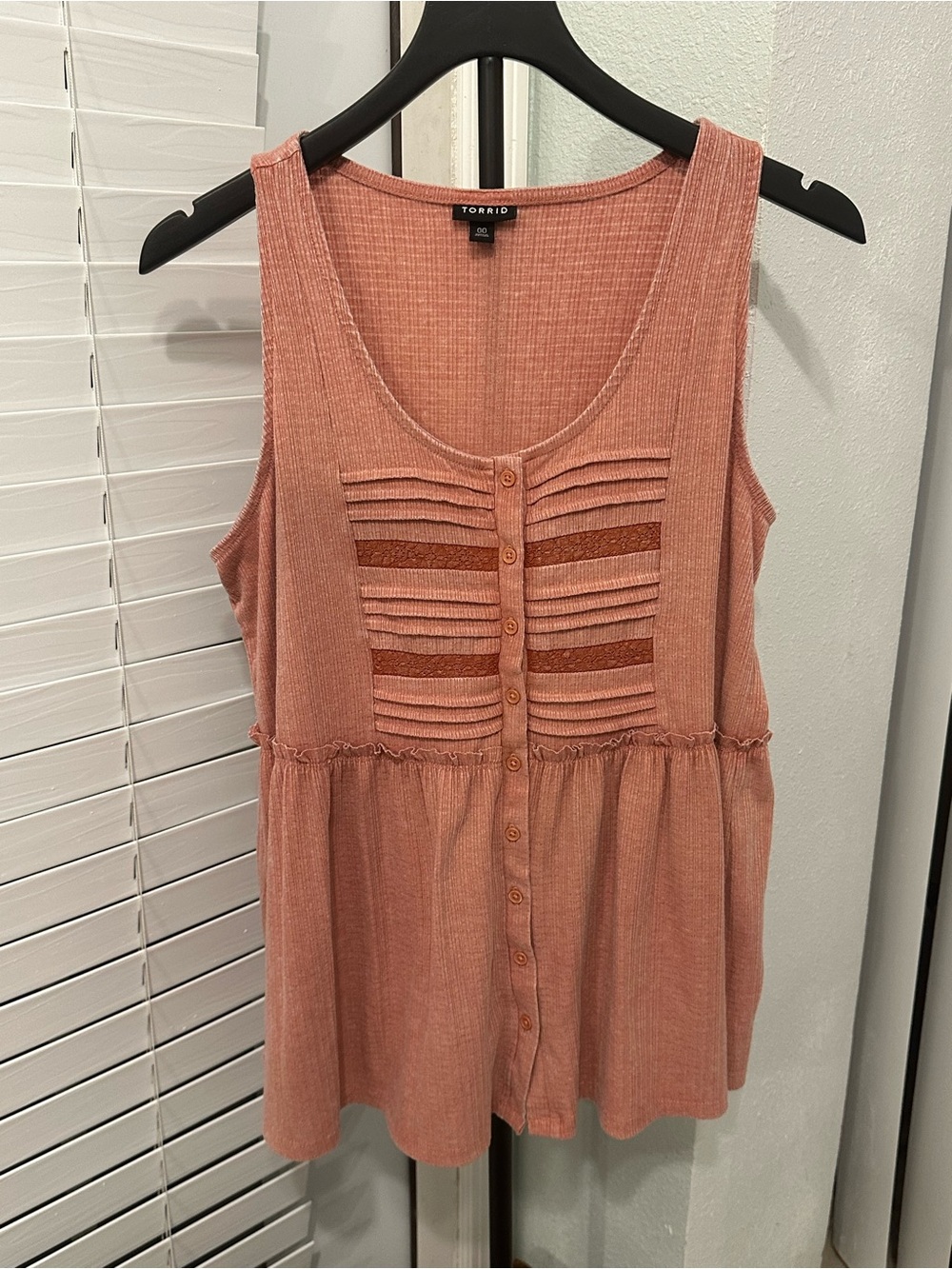 Torrid Size 00 Dusty Rose Lace Babydoll Tank Top